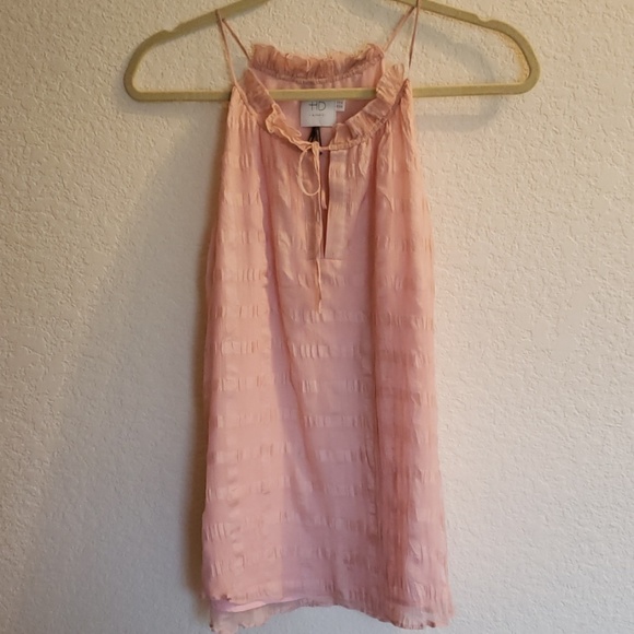 HD in Paris Windowpane Silk Top, Size 10 - Picture 3 of 7